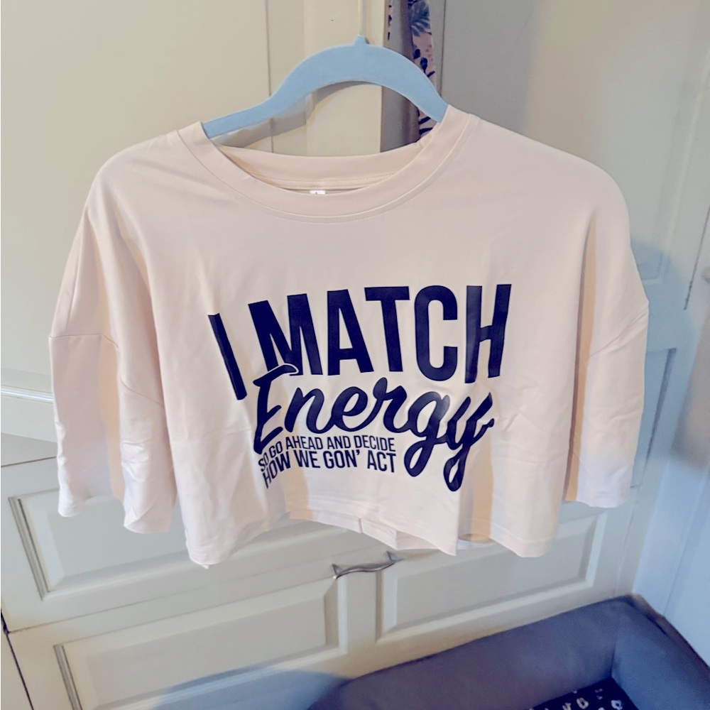 Cream  Graphic Crop Top